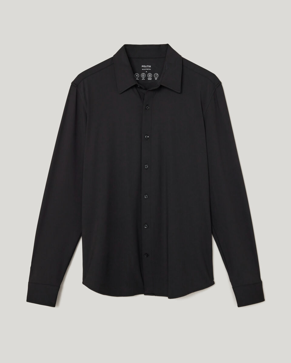 Slim Travel Shirt, Black, hi-res